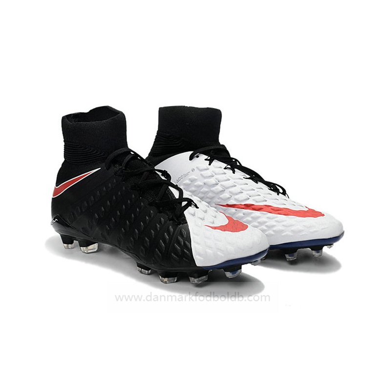 Nike Phantom Hypervenom 3 Elite Df FG Fodboldstøvler Herre – Svart Hvid Röd